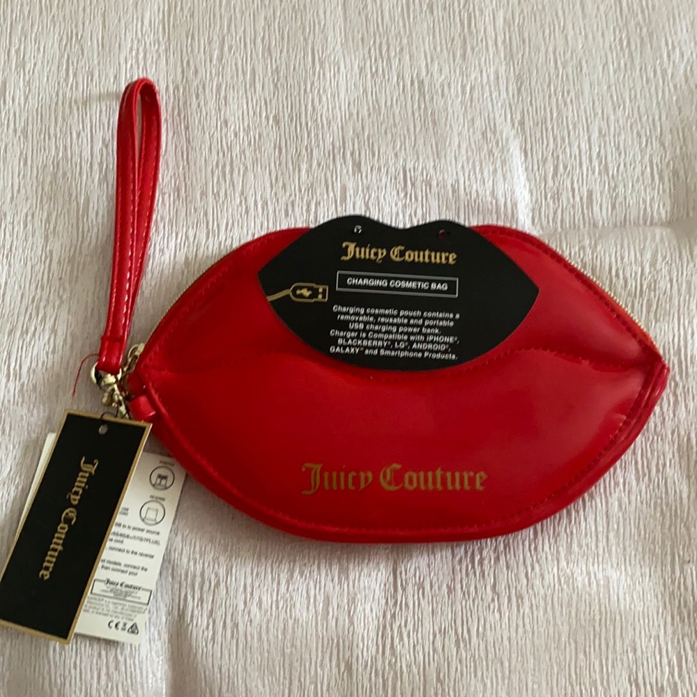 Juicy Couture Lip Wristlet Charging Cosmetic Pouch